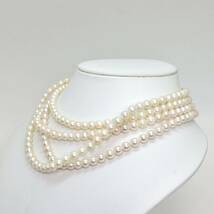 ［アコヤ本真珠ネックレス3点おまとめ］M 約98.3g 約8mm 珠パール pearl necklace accessory jewelry シルバー silver DA0_画像3