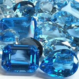 ［天然ブルートパーズおまとめ 300ct］M ルース 裸石 宝石 ジュエリー jewelry blue topaz DI0 ②