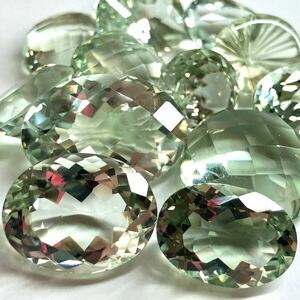 ［天然グリーンクォーツ12点おまとめ65ct］M ルース 裸石 宝石 ジュエリー jewelry green 緑 クリスタル crystal quartz 