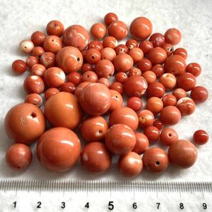 大量!!［天然本珊瑚おまとめ100g ］A 500ct 約6.8-19.3mm珠 ルース 裸石 ジュエリー jewelry coral コーラル サンゴ さんご 丸玉 EC8 ②の画像3