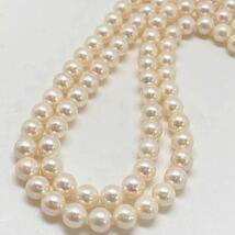 ［アコヤ本真珠ネックレス2点おまとめ］A 約76g 約7.5mm 珠パール pearl necklace accessory jewelry シルバー silver DA0 ④_画像4