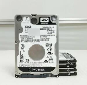 WesternDigital WD5000LPLX-08 500GB 2.5インチ HDD 5枚セット WD ブラック 即日発送 レターパック可能 内蔵 ハードディスク 【H24031307】