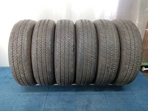 ★残り溝約9.0-9.3mm★23年製★ ブリヂストンV-STEEL R18 265 205/70R17.5 115/113L LT　6本セット　E455