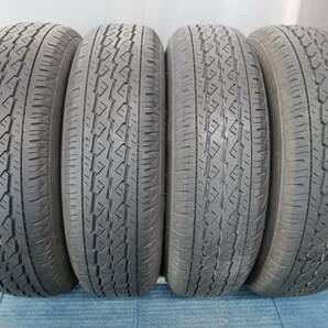 ★8分山★21年製★ ブリヂストンK370 145/80R12 80/78N LT 社外ホイール 12×4J +42 4H-100 4本セット 軽トラ・軽バン等 E520の画像2