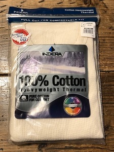 新品 未使用 セール INDERA MILLS インデラ 839LS NU Cotton HeavyweightThermal コットンサーマル ナチュラル L 長袖 ワッフル USブランド