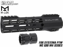 IRO-2202G　IRON AIRSOFT APタイル S-ONE M-LOK レールハンドガード 7.3インチ for PTW/WE GBB M4_画像1