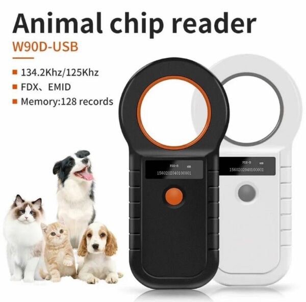 犬用　マイクロチップリーダー　ボタン押すだけ簡単操作　USB充電