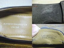 美品:alfredoBANNISTER UNLINE(アルフレッドバニスター).レザー スリッポン シューズ 黒 39(24.5/オペラシューズ/上質.牛革/ビジネス)_画像6