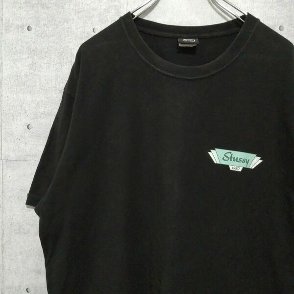 STUSSY ステューシー 半袖Tシャツ ブラック L 1980 palm spring california