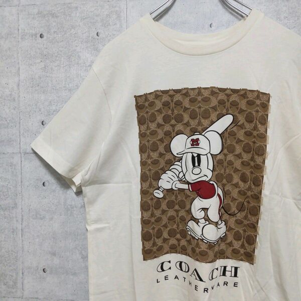 COACH コーチ 半袖 Tシャツ ミッキーベースボール S Disney コラボ