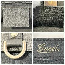 【美品】 正規品 GUCCI グッチ トートバッグ ハンドバッグ GGキャンバス 黒 ブラック 鞄 かばん レザー 革 ダブルポケット 肩掛け_画像9