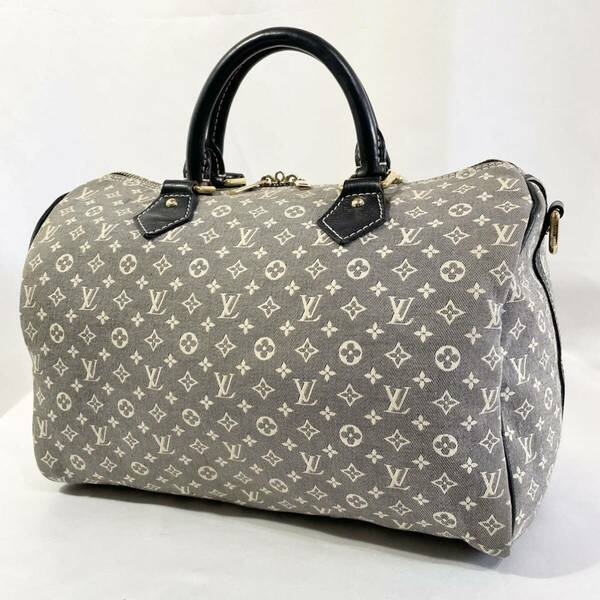 【美品】 正規品 ルイヴィトン LOUIS VUITTON ハンドバッグ ミニボストン ボストンバッグ モノグラム ミニラン スピーディ 鞄 グレー