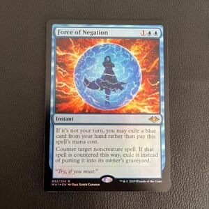 MTG 否定の力　Force of Negation MH1 モダンホライゾン　foil 1枚 青　レア