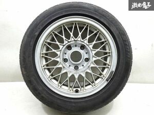 ●BMW 純正 E30 M3 BBS 15インチ 7J +30 PCD120 5H ハブ径 約72.6ｍｍ シルバー ブリヂストン POTENZA G3 205/55R15 02y 1本 要補修 棚Q-1