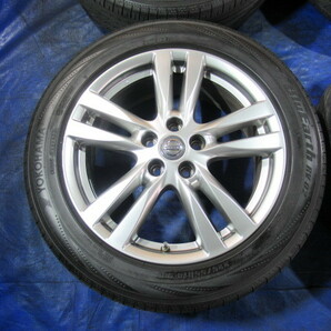 激安即決！日産純正 ENKEI 18-7.5J 5H/114.3 ET55 + YOKOHAMA 225/55R18 2021年製！中古4本！エルグランド等 T008173の画像5