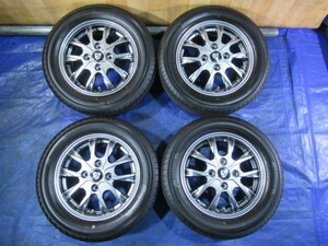 激安即決！STRANGER 13-4B 4H/100 ET43 ＋ YOKOHAMA 155/65R13 2023年製 中古4本 ワゴンR ラパン アルト セルボ パレット T008183