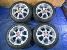 激安売切宣言！5555円～！深リム! RAYS sebring 15-6.5J 4H/100 ET38 + DUNLOP 185/55R15 中古4本！ フィット マーチ ｂB ヴィッツ T008210_画像1