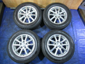 激安即決！lanx 15-6J 5H/114.3 ET53 + スタッドレス 195/65R15 2020年製！中古4本！ノア ヴォクシー ステップワゴン ストリーム等 T008257