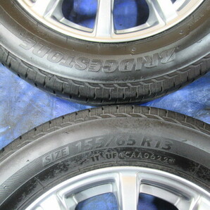 激安即決！LAYCEA 13-4B 4H/100 ET42 ＋ BRIDGESTONE 155/65R13 2021/2022年製 中古4本 ワゴンR ラパン アルト セルボ パレット T008260の画像8