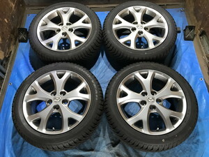 激安即決！タイヤ＋ホイール！マツダ純正アルミ 17-6.5J 5H/114.3 ET52.5 + 205/50R17 中古4本 アクセラ/プレマシー等！HM000891