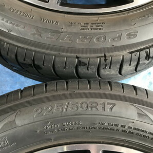 激安即決！タイヤ＋ホイール！SCHNEIDER 17-7J 5H/100 ET48 + 225/50Ｒ17 中古4本 フォレスター/レガシィB4/ツーリングワゴン等！HM000892の画像9