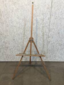 [ wooden easel ] easel Holbein ho ru Bay n folding type tripod picture for contraction legs looking glass pcs Vintage antique * old hour house *