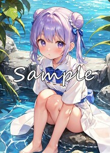 [1点限り A4 高画質 アート ポスター ラミネート付] セクシー アイドル 美女 美人 かわいい 女の子 制服 下着 イラスト アニメ 同人 BG080