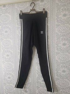  regular goods *adidas* originals long leggings black × white line OT size beautiful goods 