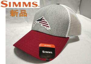 SIMMS シムズ白　トラッカーハット　帽子　　メンズ　フリー　釣り