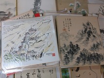 色紙　大量　１３０枚　日本画　書画　肉筆　複製　印刷　中国画　その他_画像2