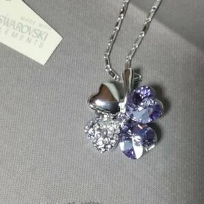 ★★『SWAROVSKI』スワロフスキー使用《パープルクローバー・ネックレス》☆未使用☆ ★★の画像2