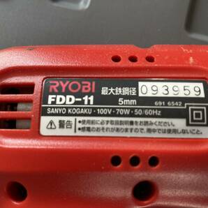 RYOBI リョービ 電動ドリル 電動ドライバー FDD-11KT 動作確認済 欠品あり 中古の画像3