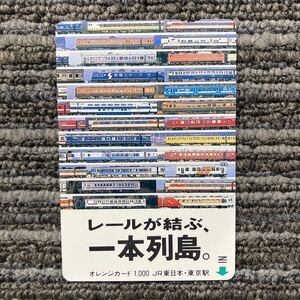 1穴・JR東日本・東京駅／レールが結ぶ一本列島②（165系電車ほか）オレンジカード ／1,000円カード　