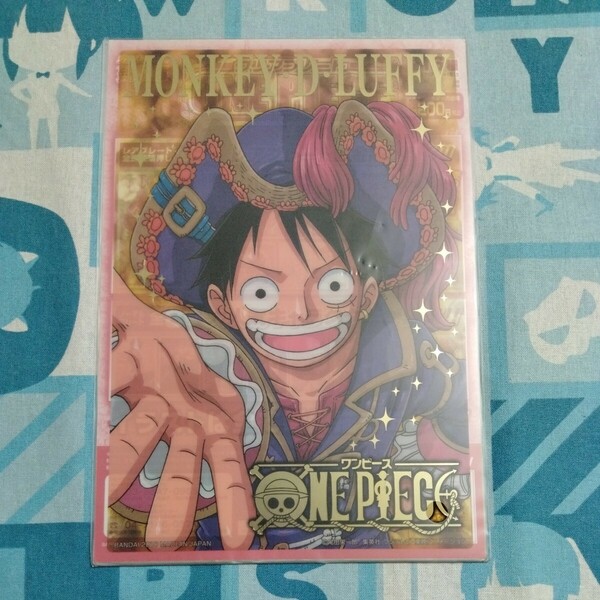 ONE PIECE ワンピース クリア プレート ルフィ 箔押し レア 未使用品 Ａ５ ジャンボ カードダス