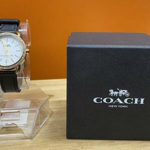 【電池交換済/美品】コーチ レディース腕時計 CA105.7.95.120S COACH ラインストーンベゼルの画像2