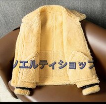 高品質★トスカナ 羊革 フライトジャケット ムートン コート 男女兼用 シープスキン 本革 毛皮一体 防寒服 ラムレザー 天然革 S～5XL_画像2