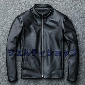 人気推薦★メンズジャケット　レザー?タイト 牛革 本革ジャケット ブルゾン オイルレザー Ｓ～5ＸＬ　ブラック