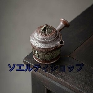 人気 茶壺 手作り 茶壷 茶入 煎茶道具 陶器 煎茶道具急須 常滑焼 茶器 茶道具 工芸品陶芸 容量：130ML