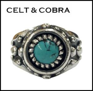 CELT&COBRA ケルト&コブラ Argent Gleam アージェントグリーム ターコイズ シルバー 925 スタッズ リング 指輪 15号 ON THE ROAD