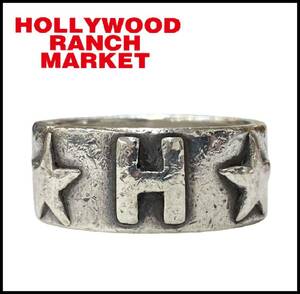HOLLYWOOD RANCH MARKET HRM ハリウッドランチマーケット ハリラン シルバー 925 5連 五連 5スター 星 ロゴ リング 指輪 17号 BLUEBLUE