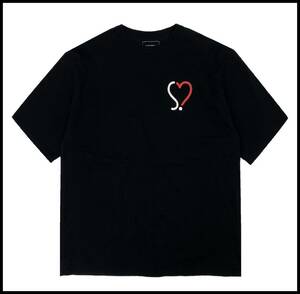 SOPHNET ソフネット 22AW BAGGY S.HEART TEE バギー ハート ロゴ プリント オーバーサイズ ビッグ Tシャツ カットソー ブラック 黒 M UE