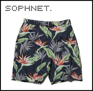 ★美品★ SOPHNET ソフネット 22SS ALOHA EASY SHORTS ハイビスカス 総柄 レーヨン アロハ イージー ハーフ ショート パンツ ショーツ M