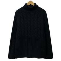 SOPHNET ソフネット 22AW CABLE MIX TURTLE KNIT オーバーサイズ ウール ケーブル ミックス ニット 切替 タートルネック セーター 黒 M_画像3