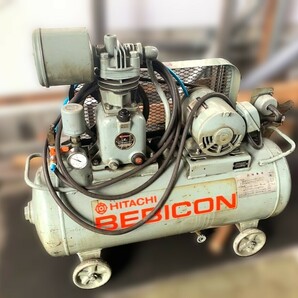 引取限定■HITACHI/日立 小形空気圧縮機 エアーコンプレッサー BEBICON 0.75P-9.5V6 60Hz 三相200Vの画像1