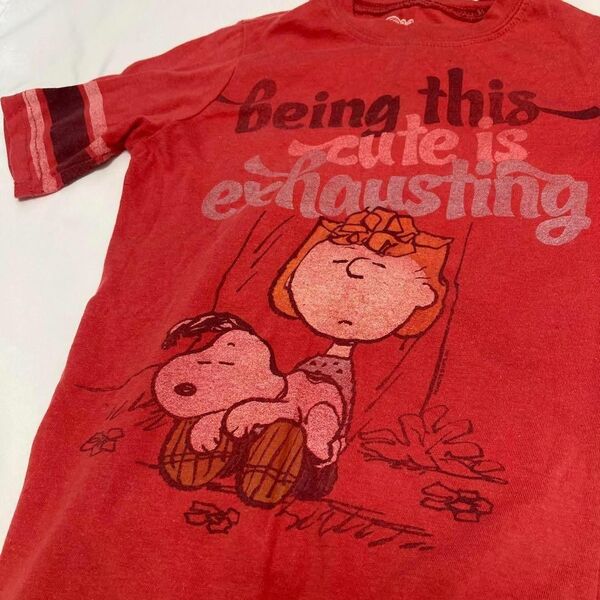 スヌーピー ルーシー 半袖Tシャツ PEANUTS Sサイズ ビンテージ