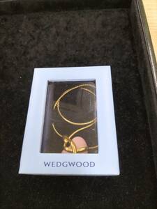 【１円スタート】WEDGWOOD ウェッジウッド アクセサリー ネックレス ペンダント ハート 陶器 箱有 ゴールドカラー 
