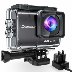 【超美品・CT9500】4K/50FPS Crosstourアクションカメラ 4K 20MP解像度 Wi-Fi 40M防水 水中カメラ 手ブレ補正 タイムラプス＆ループ録画