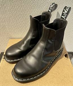 Dr.Martens ドクターマーチン 2976 ホワイトステッチ ブラック チェルシーブーツ UK7(26cm) サイドゴアブーツ 26257001 SMOOTH