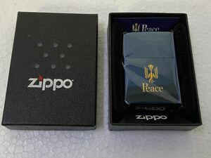 サ6185M★ZIPPO　ジッポーライター　Peace　ピース　75th　ブルーチタン　シリアルナンバー入り　2020年製★