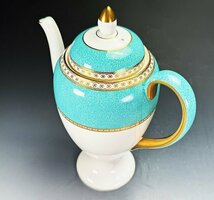 【貴重】アンティーク ウェッジウッド(Wedgwood) ユーランダー パウダーターコイズ ティーポット コーヒーポット イギリス　B01068/240303_画像6